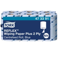 TORK REFLEX&trade; M4 ESSUYAGE PLUS 2PLIS 450F (X6) BLEU