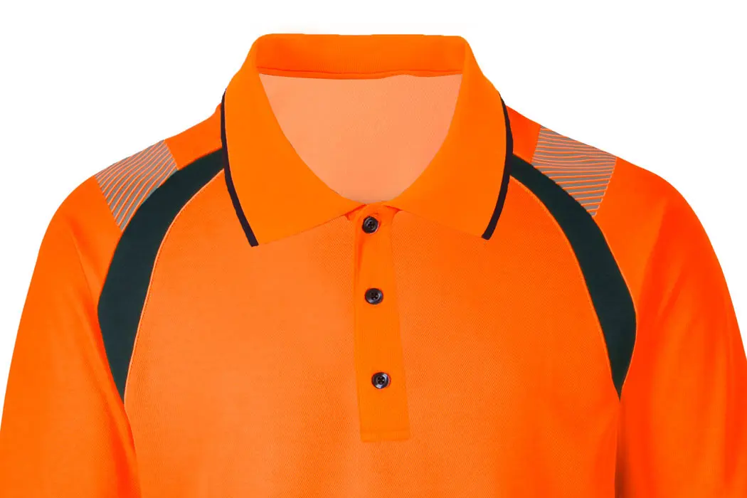 Polo-manches-courtes-HV-PO5-orange-fluo
